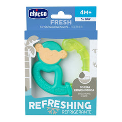 Inel de dentiție Chicco Fresh&Relax Maimuță sau Leneș, 4M+, umplut cu apă sterilă