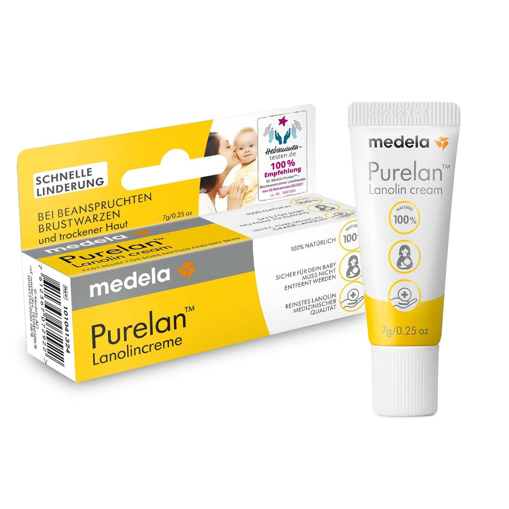 Medela Purelan 37 G Lanolincreme – Schnelle Hilfe Bei Beanspruchten Brustwarzen Und Trockener Haut – 100 % Natürlich, Hypoallergen, Dermatologisch Getestet Und Frei Von Duftstoffen Accesorios Alimentación y Lactancia Bebe Naty Shop Brustwarzencreme 7G