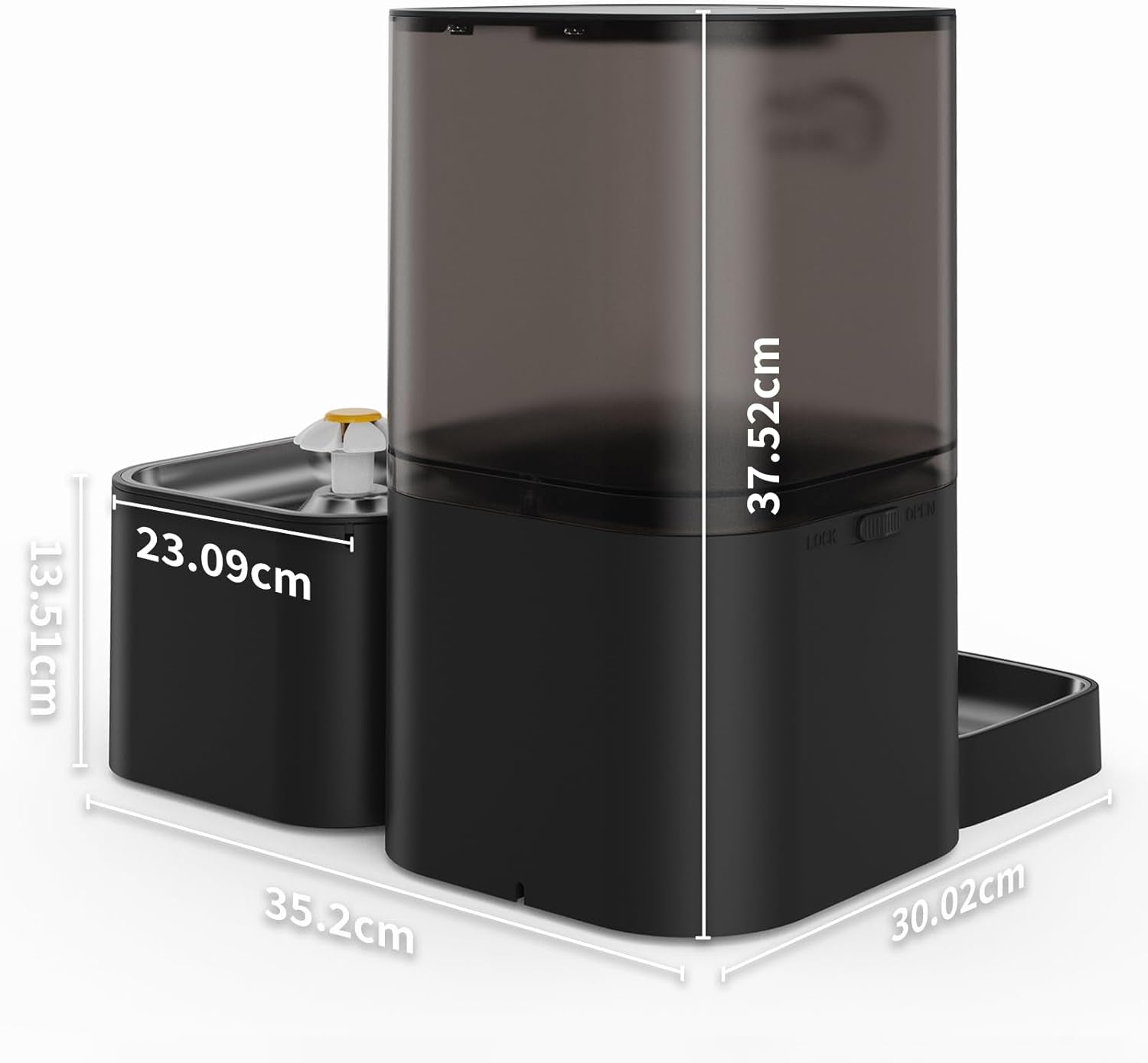 Lavadora y batidora automática 2 en 1 para gatos, batidora de vaso de 6 litros con gran volumen + batidora de 2,5 litros con control por aplicación, limpieza rápida y rápida