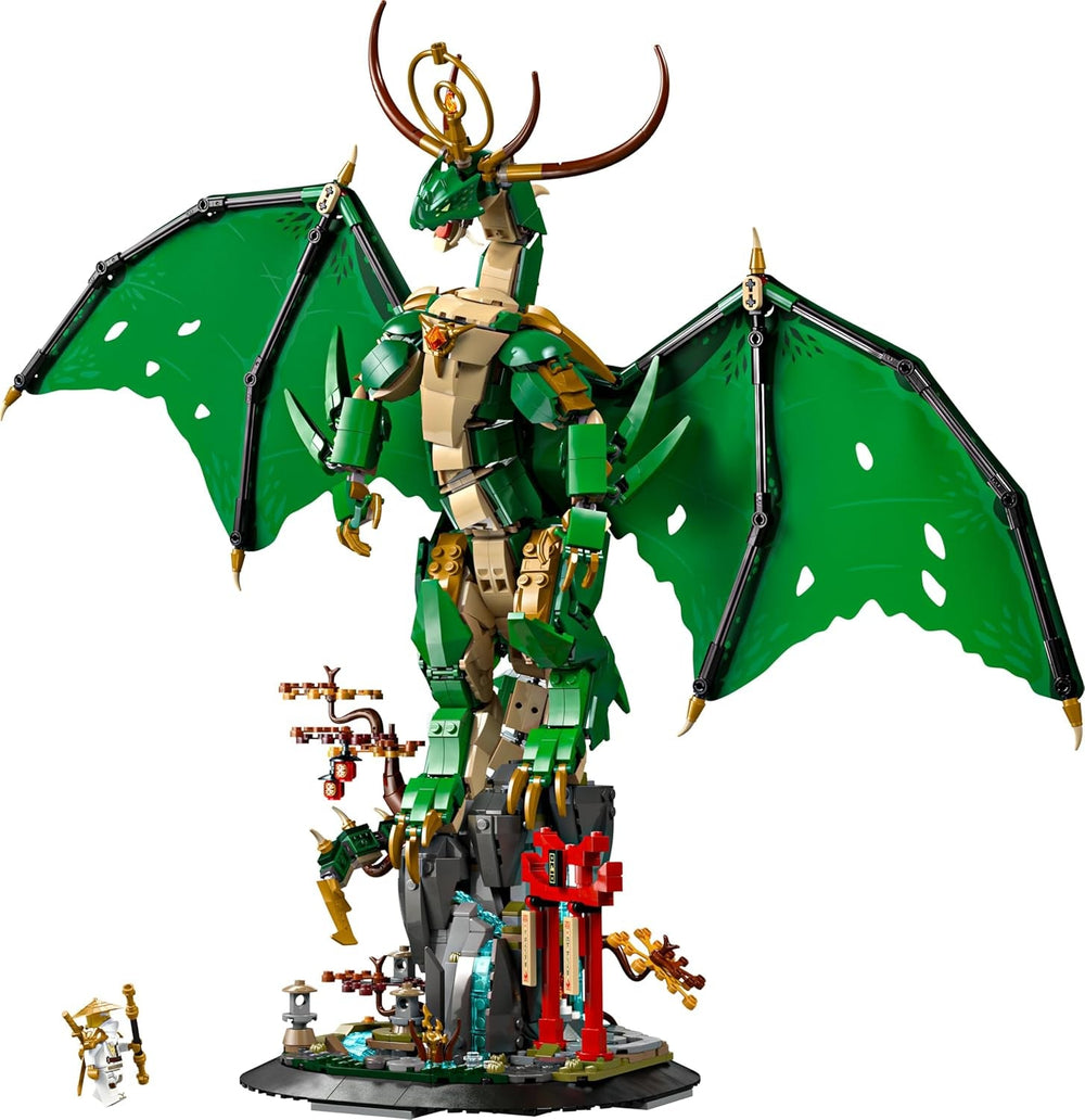 LEGO NINJAGO Wächterdrache Bauset - Mit Drachenfigur, Meister Wu Minifigur & Ständer – Bauspielset für Jungen ab 14 Jahren & Teenager 71847