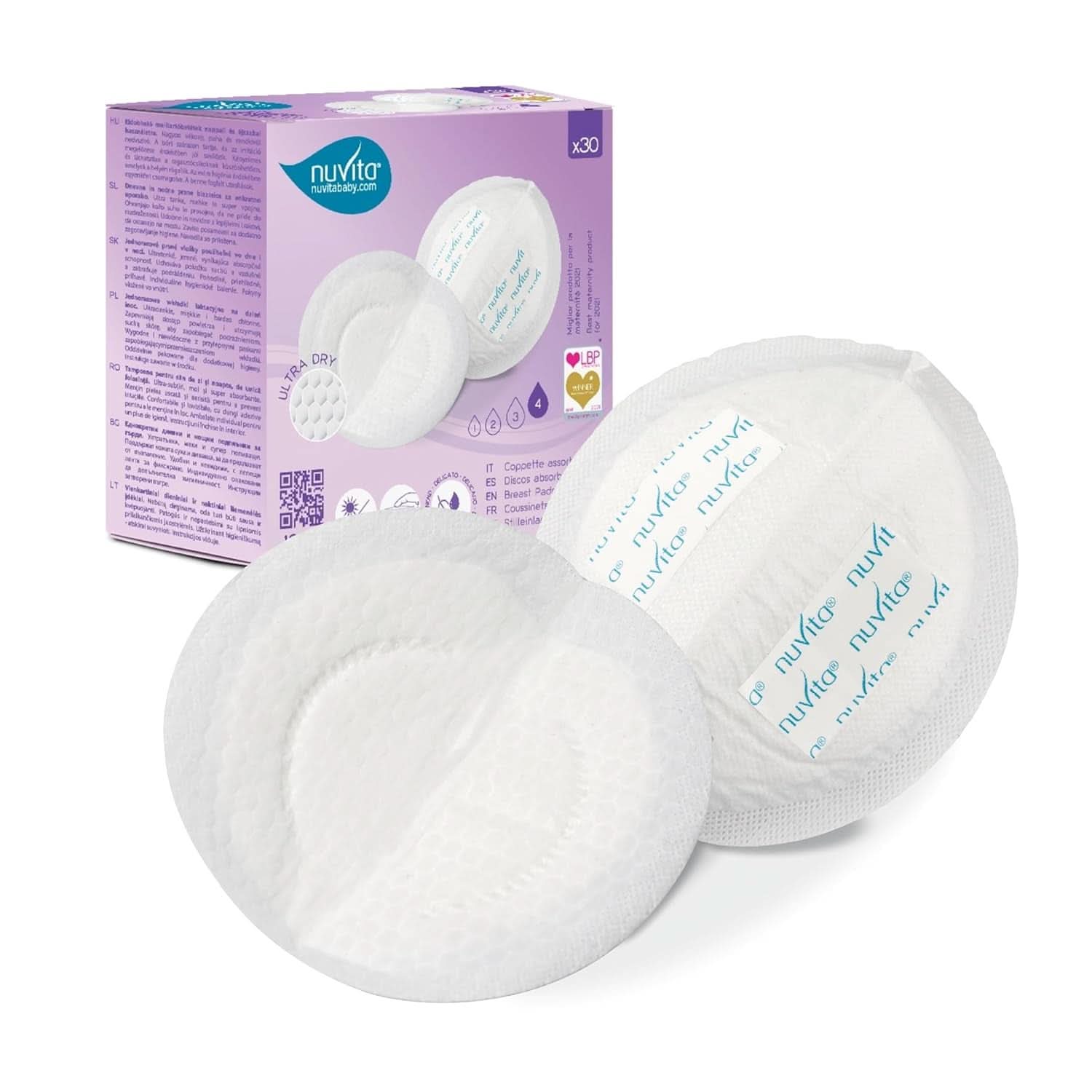 Nuvita 1202 - Absorbentes para lactancia diurna y nocturna Accesorios Alimentación y Lactancia Baby Naty Shop 30 1202 (30 Pcs)