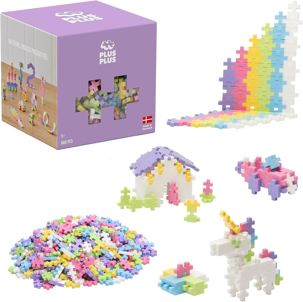 Plus-Plus 9604262 Geniales Konstruktionsspielzeug, Regenbogen, Kreativ-Bausteine Tube, 240 Teile