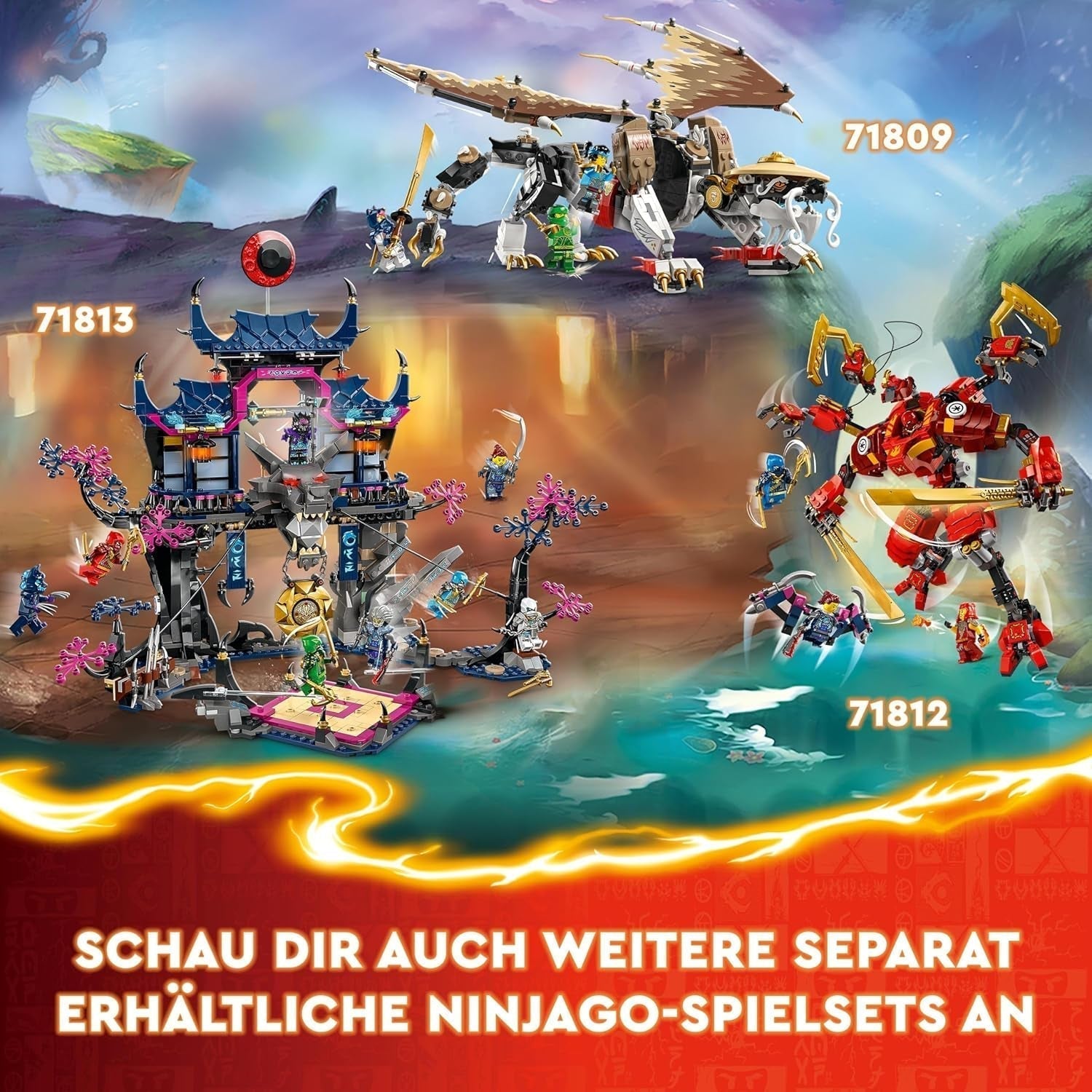 Jucărie LEGO NINJAGO Dragon Stone Temple Dragon cu 6 figuri Ninja, set mare de construit, jucat și expus, cadou de ziua de naștere pentru băieți și fete 13+ 71819 Seturi de constructie Besuche den LEGO-Store