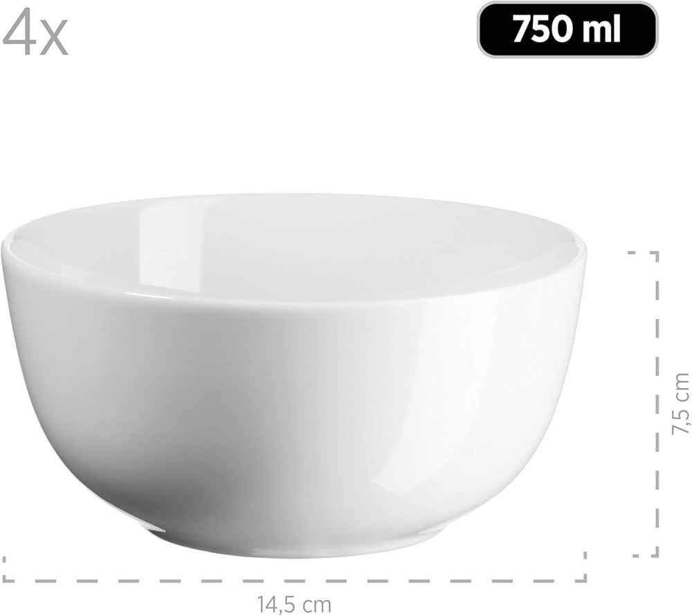 Mäser Kombiservice, Porzellan Barca, Weiß Juegos de vajilla Naty Shop