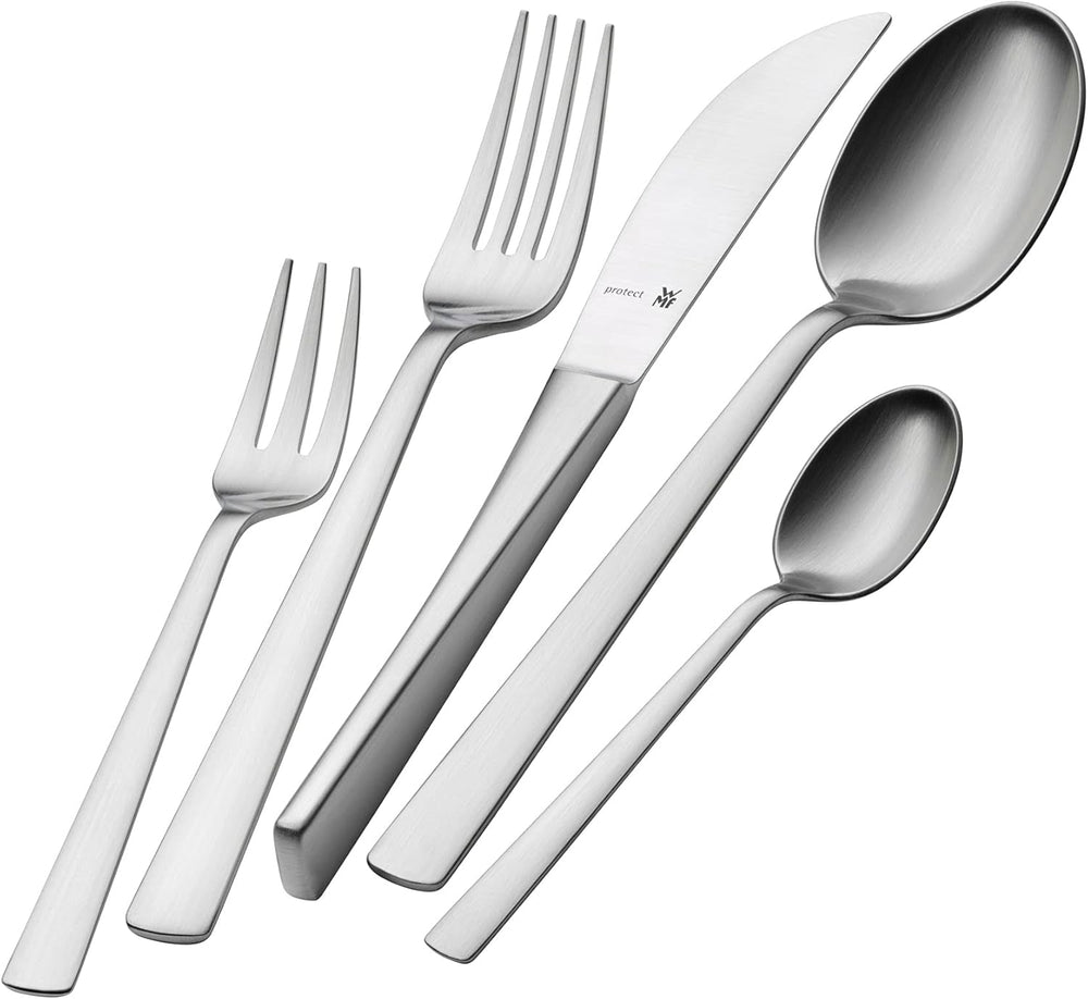 WMF Corvo Besteck Set 12 Personen, 66 Teilig, 60 Teile Mit Servierbesteck, Hohheftmesser, Cromargan Protect Mattiert, Kratzbeständig, Spülmaschinenfest Kitchen Naty Shop