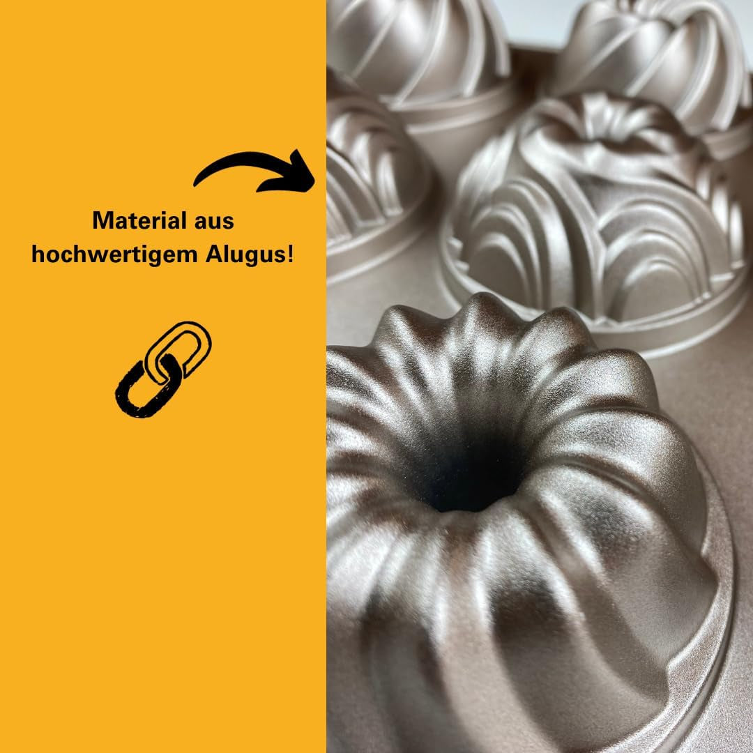 Birkmann, Contoura, Gugelhupfblech Violet, Backform Aus Aluguss, Mit Antihaftbeschichtung Und Rezept, 887077 Moldes y bandejas para repostería Naty Shop