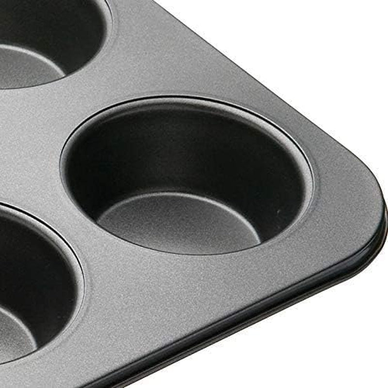 Masterclass Tiefes Muffinblech/Yorkshire Puddingform, 6-Loch-Form Mit PTFE-, PFOA- Und Bpa-Freier Antihaftbeschichtung, Robuster 1 Mm Kohlenstoffstahl, Grau, 35 X 26 Cm Moldes y bandejas para hornear Naty Shop