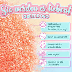 GREENDOSO® Algodón de azúcar para máquina de algodón de azúcar (4 x 320 gramos) - 4 sabores (fresa/cola/frambuesa/manzana) + 50 barritas - MADE in FRANCE Naty Shop