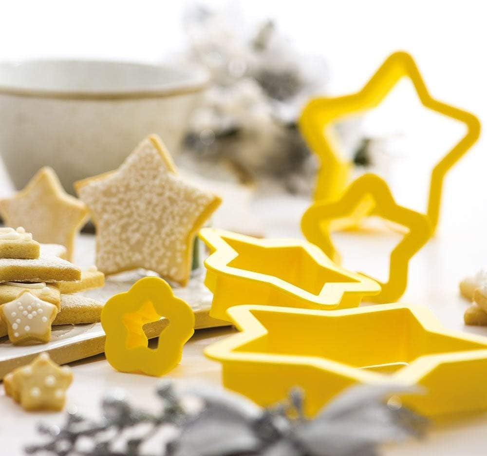 0255312 Set forme de biscuiți în formă de stea, 5 bucăți 2,2 3,9 5,6 8,19,9 Î 2,2 cm