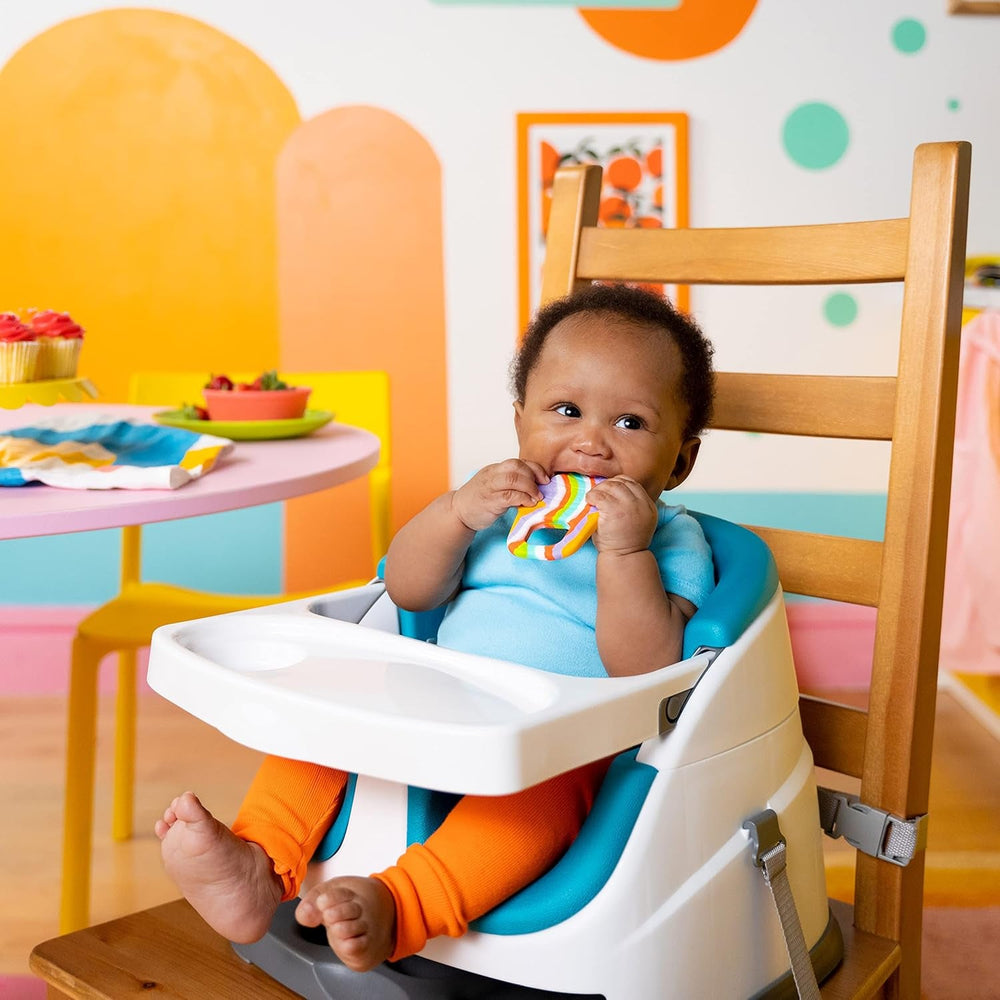 Inel de dentiție din silicon Bright Starts Soothing Soft Serve, cornet de înghețată ușor de prins, fără BPA, unisex, 3 luni+