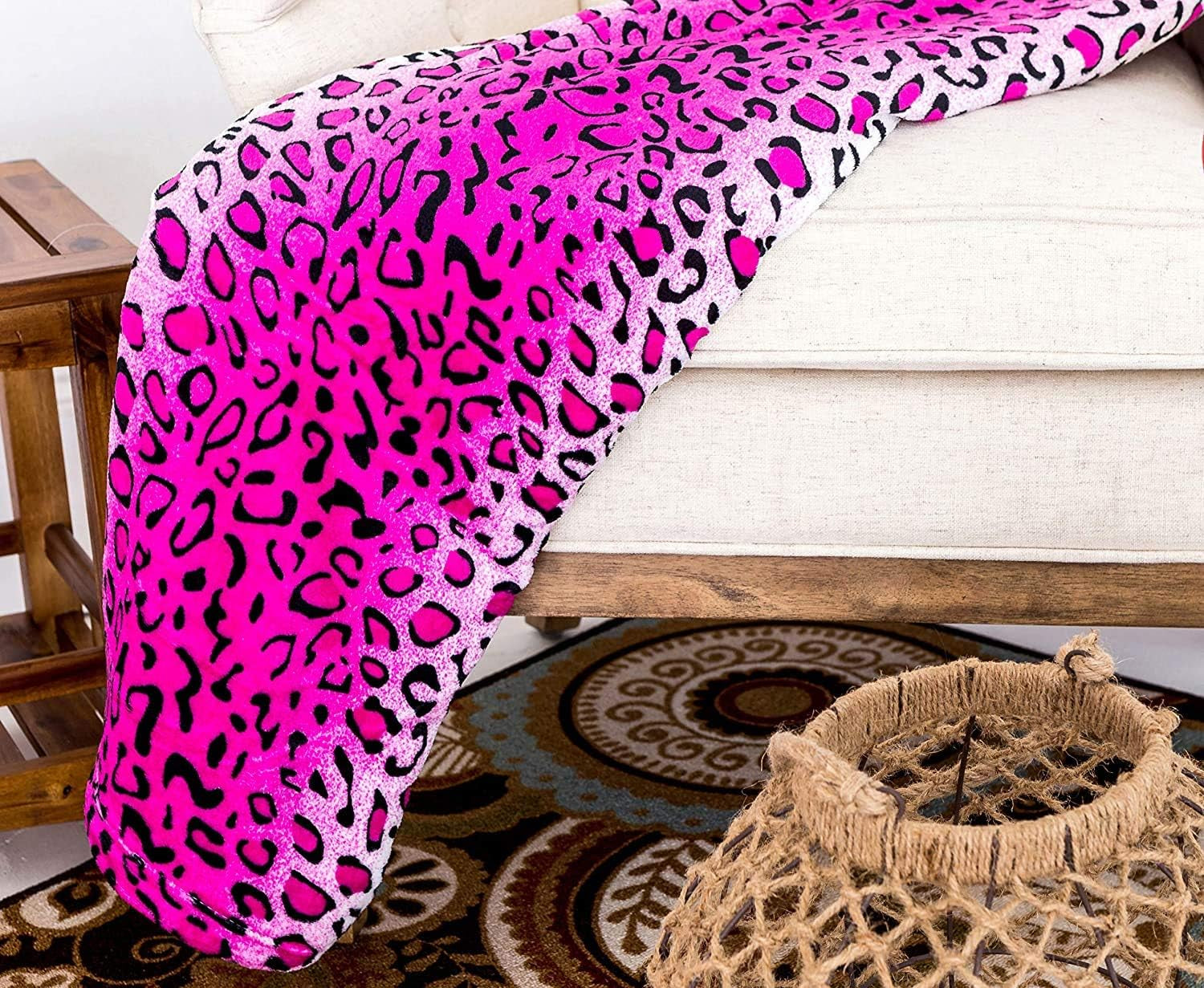 Home Must Haves Queen/King Cebra Jirafa Safari Estampado animal Para todas las estaciones Manta para sofá súper suave y cálida Tamaño de cama Poliéster rosa Leopardo rosa Edredones y edredones Naty Shop