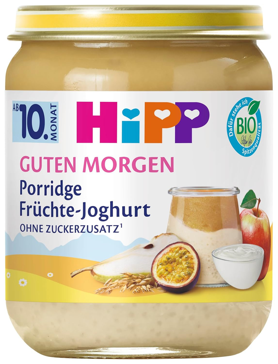Yogur de frutas HiPP Organic Good Morning, 160 g, paquete de 6 (6x160 g)