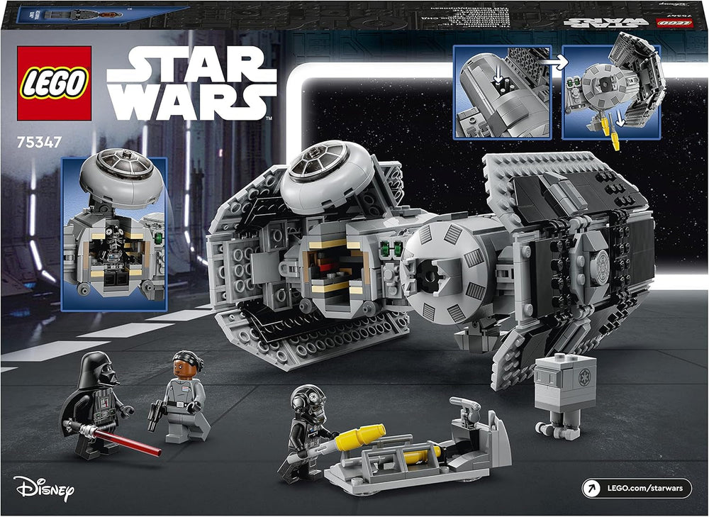 LEGO Star Wars Kit de modelo de bombardero TIE con minifiguras de Darth Vader con sable de luz y droide Gonk, juguete para construir Starfighter como regalo 75347 Juegos de construcción Besuche den LEGO-Store