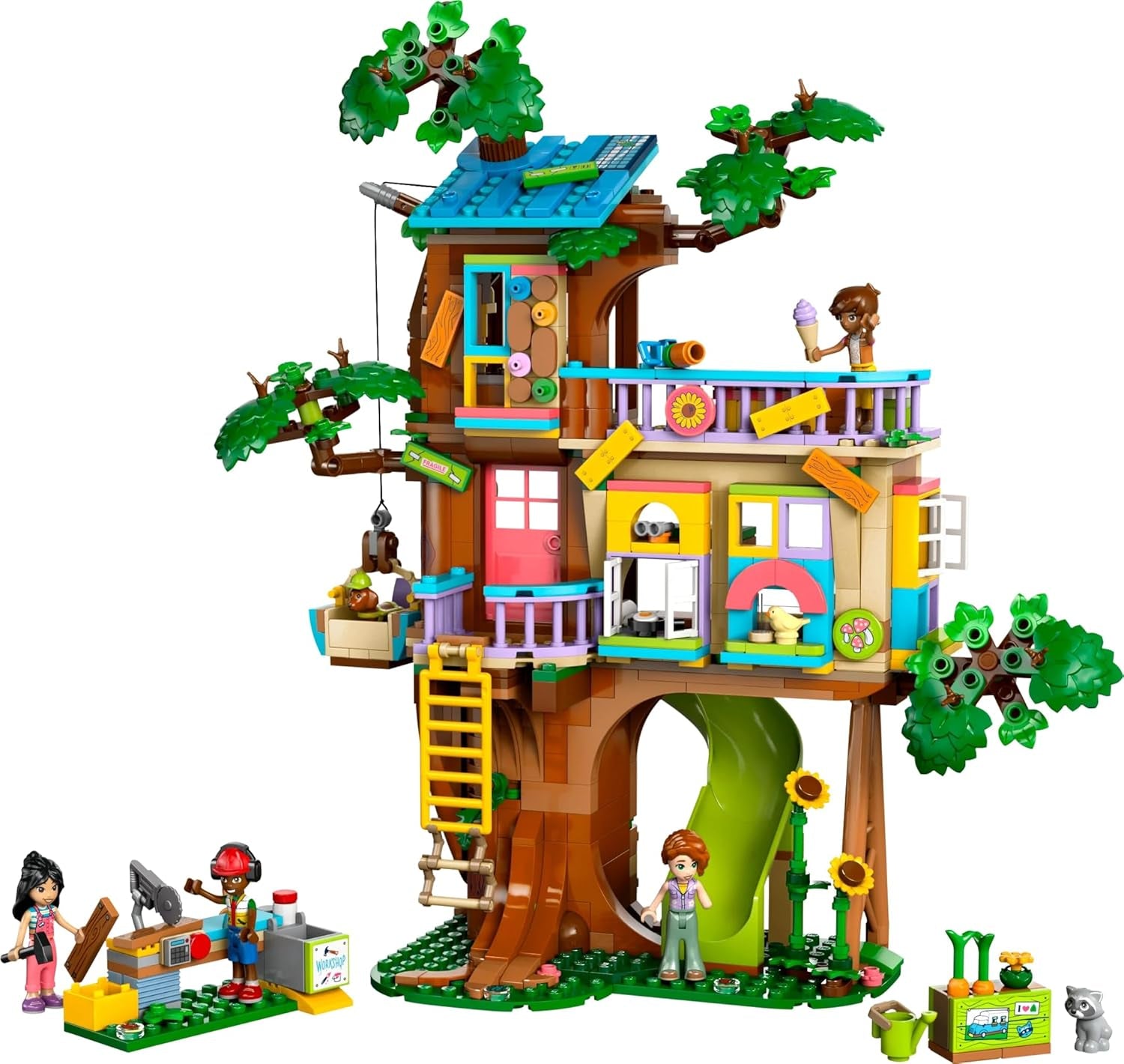 LEGO Friends Casa en el árbol Juego de rol para construir y jugar Casa de juguete para niñas de 8 años Set con 4 minifiguras de personajes y 2 figuras de animales Idea de regalo para niños 42652 Juegos de construcción Besuche den LEGO-Store