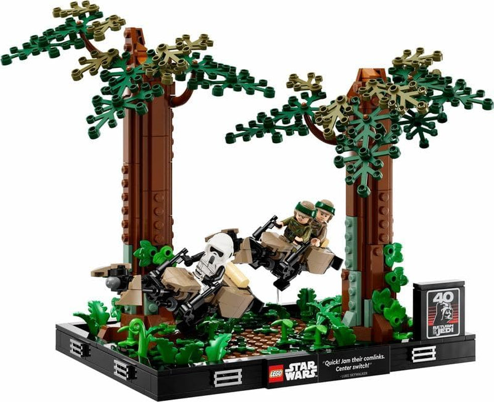 LEGO 75353 Star Wars Persecución en Endor - Set de diorama, El regreso del Jedi con Luke Skywalker, la princesa Leia y el soldado explorador y motos deslizadoras, sets de construcción del 40.º aniversario Consultar en LEGO-Store