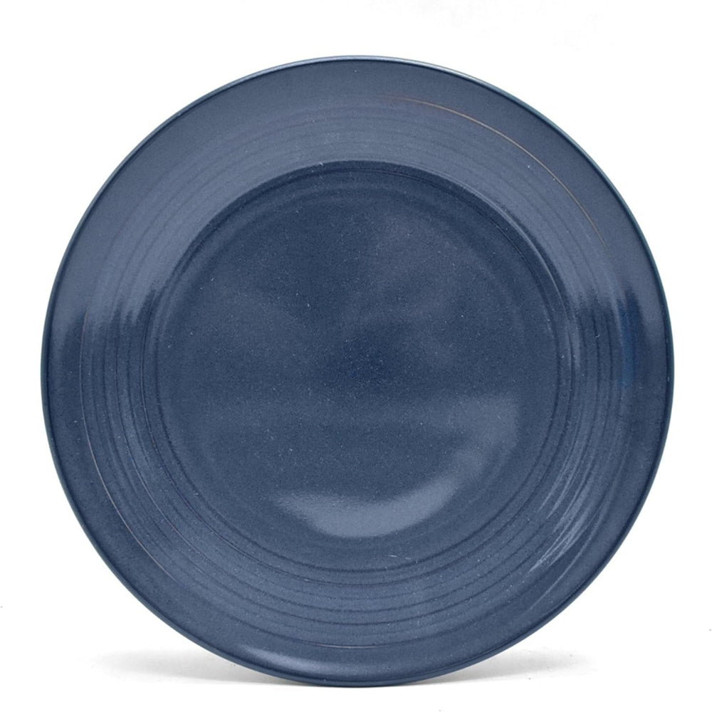 Set de veselă combinat vintage ECHTWERK „Alicia” cu 16 piese Design modern pentru 4 persoane, set elegant de veselă din gresie albastru închis cu 4 farfurii, 4 farfurii laterale, 4 boluri, 4 cești de ceai