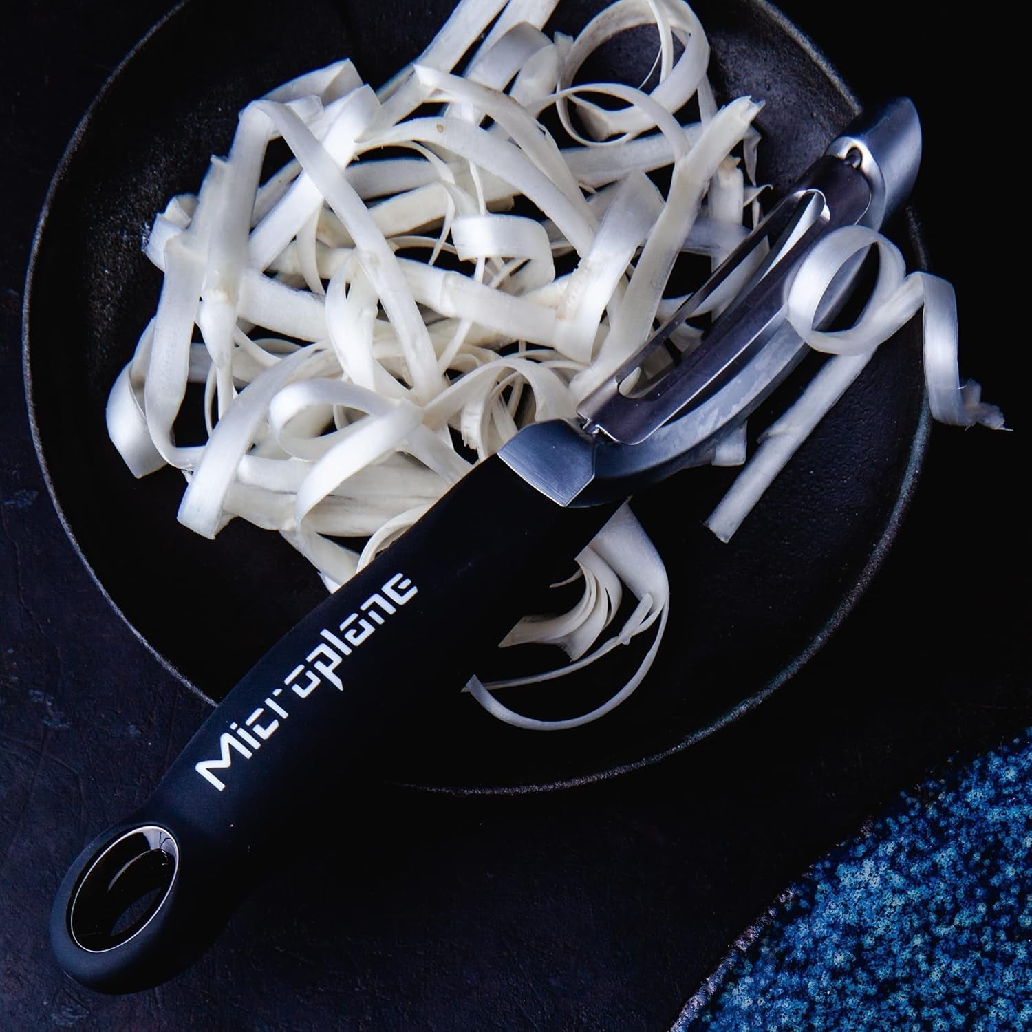 Naty Shop Pelador Ambidiestro Profesional Microplane de Doble Hoja de Acero Inoxidable