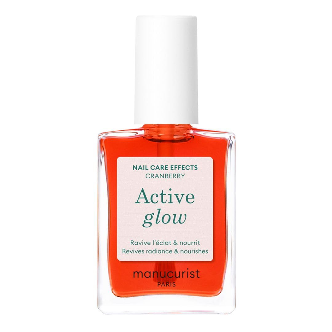 MANUCUIST Nail Care Repair Active Glow Frambuesa (Rosa) Bio-Based: Almendra dulce, Frambuesa, Esmalte de uñas nutritivo y brillante, Efecto rosa transparente - Esmalte de uñas nude