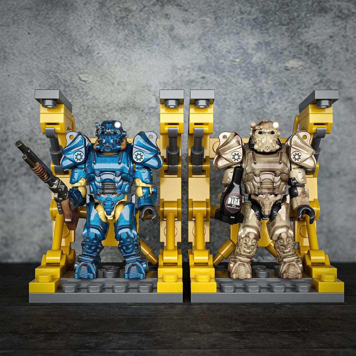 Figuras de acción de MEGA Fallout, colección T-60 Power Armor con 327 piezas, 5 figuras de acción y accesorios para sammler