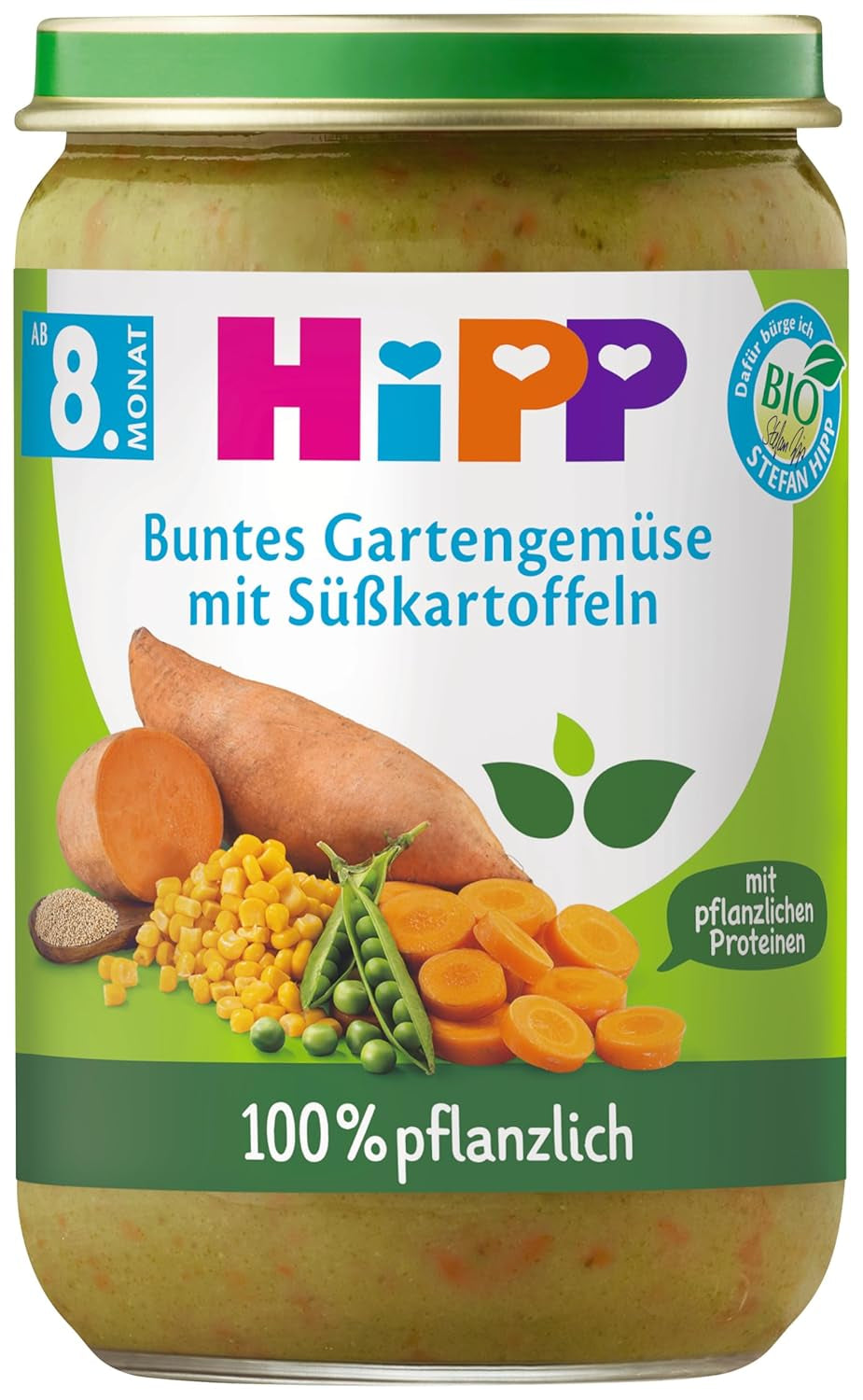 Menús Hipp 100% plant-based A partir de 8 / 10 meses Madre e Hijo Naty Shop 220 gramos Boniatos con maíz y judías verdes