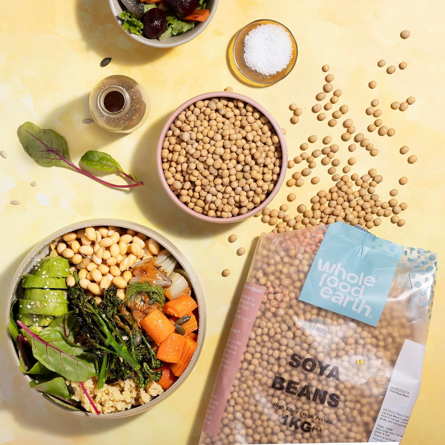 Soja Wholefood Earth - sin OGM - natural - vegana - sin lácteos - sin azúcares añadidos 1 kg