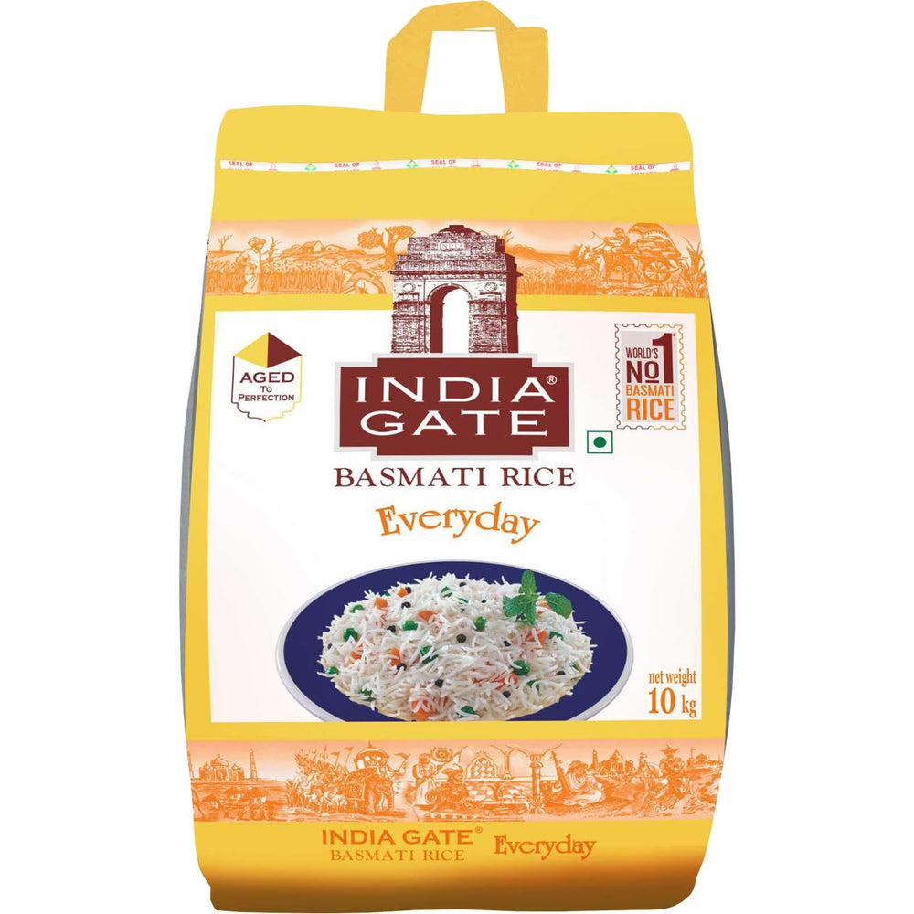 INDIA GATE Arroz Basmati Premium – Arroz fino y aromático de grano largo de la India, grano fino y largo (1 x 5 kg)