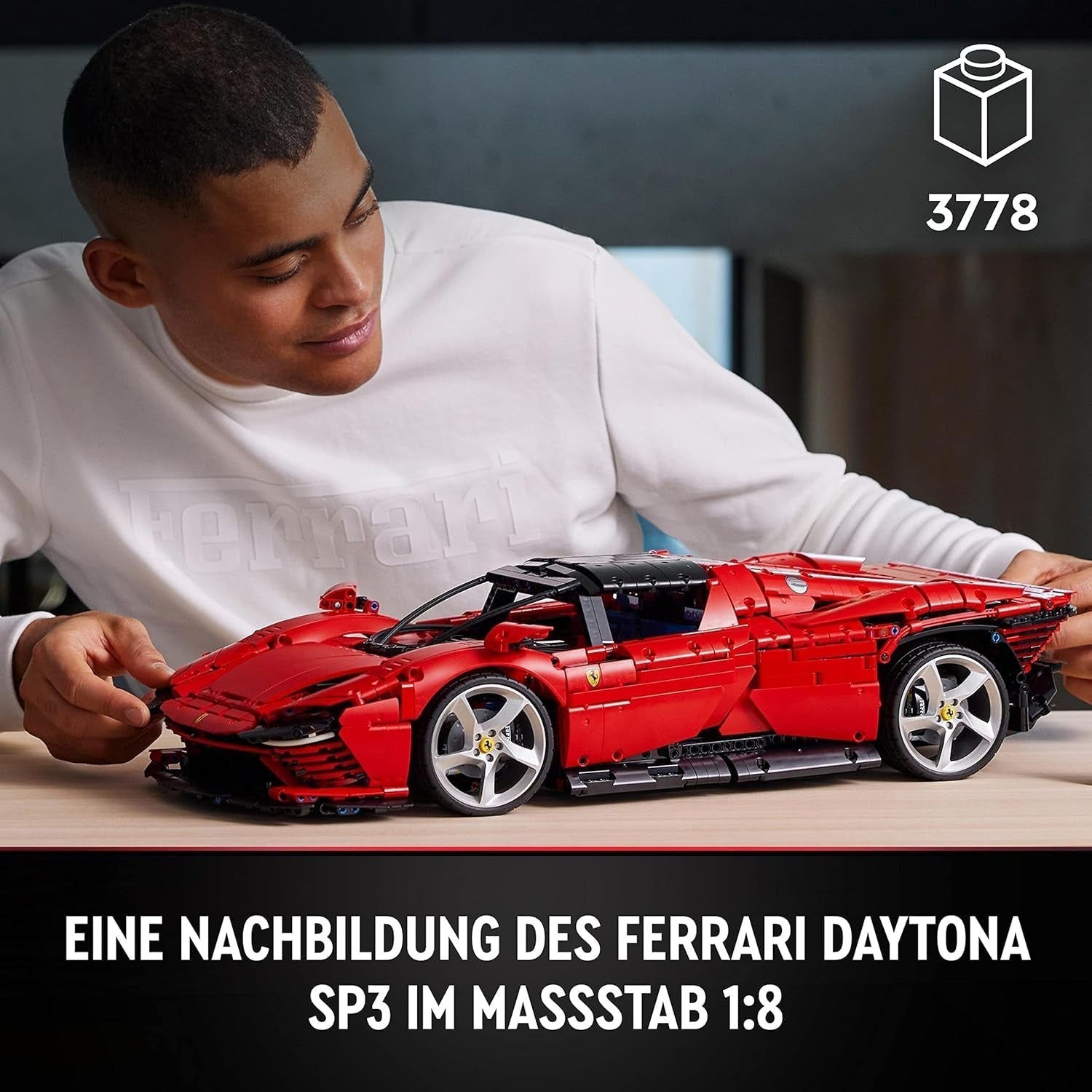 LEGO Technic Ferrari Daytona SP3 Model Kit Escala 1:8, Súper Auto Deportivo Rojo, Modelo de Auto Ampliado Artículo de Coleccionista, Ultimate Car Concept 42143 Juegos de Construcción Ver en LEGO-Store
