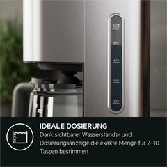 Espressor AEG Deli 5, 1,5 l, temporizator programabil, funcție de menținere la cald, oprire de siguranță, indicator nivel apă, dozaj optim, funcție anti-picurare, oțel inoxidabil, CM5-1-6ST