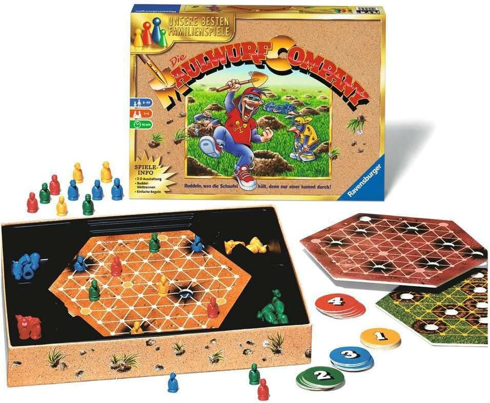 Ravensburger 26423 - The Mole Company - Joc de familie pentru adulți și copii cu vârsta de 8 ani și peste, ideal pentru seri de jocuri cu prietenii sau familia, pentru 1-4 jucători