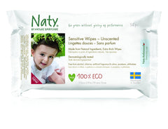 Eco by Naty Baby Care, Toallitas húmedas ecológicas para bebés, sin perfume, 56 pañales