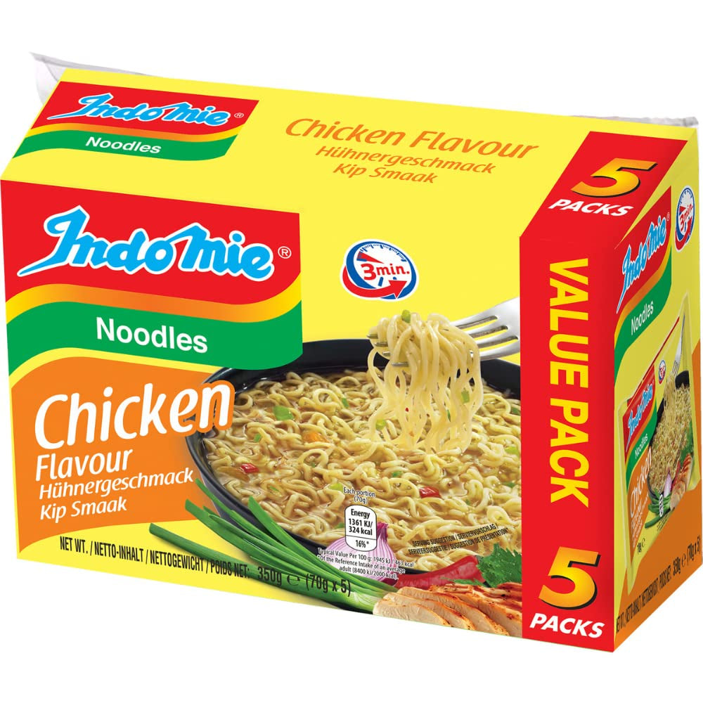 INDOMIE - Fideos instantáneos con gambas, paquete de 5 - (1 x 5 x 70 g)