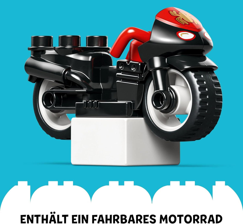 LEGO DUPLO Marvel Spins Motorcycle Adventure, set de juego de fantasía para la serie de televisión Spidey y sus súper amigos, juguete educativo para construir y reconstruir para niños a partir de 2 años 10424 Juegos de construcción Besuche den LEGO-Store