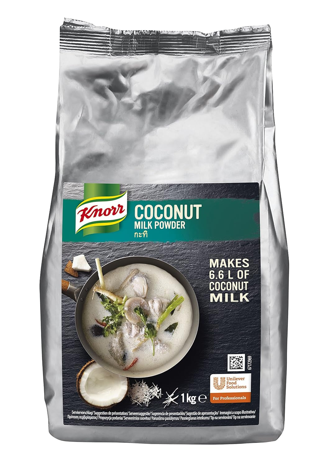 Knorr Kokosmilch Pulver (leche en polvo con 20 frischen Kokosnüssen, ergibt 6,6 litros Kokosmilch) 1er paquete (1 x 1 kg)