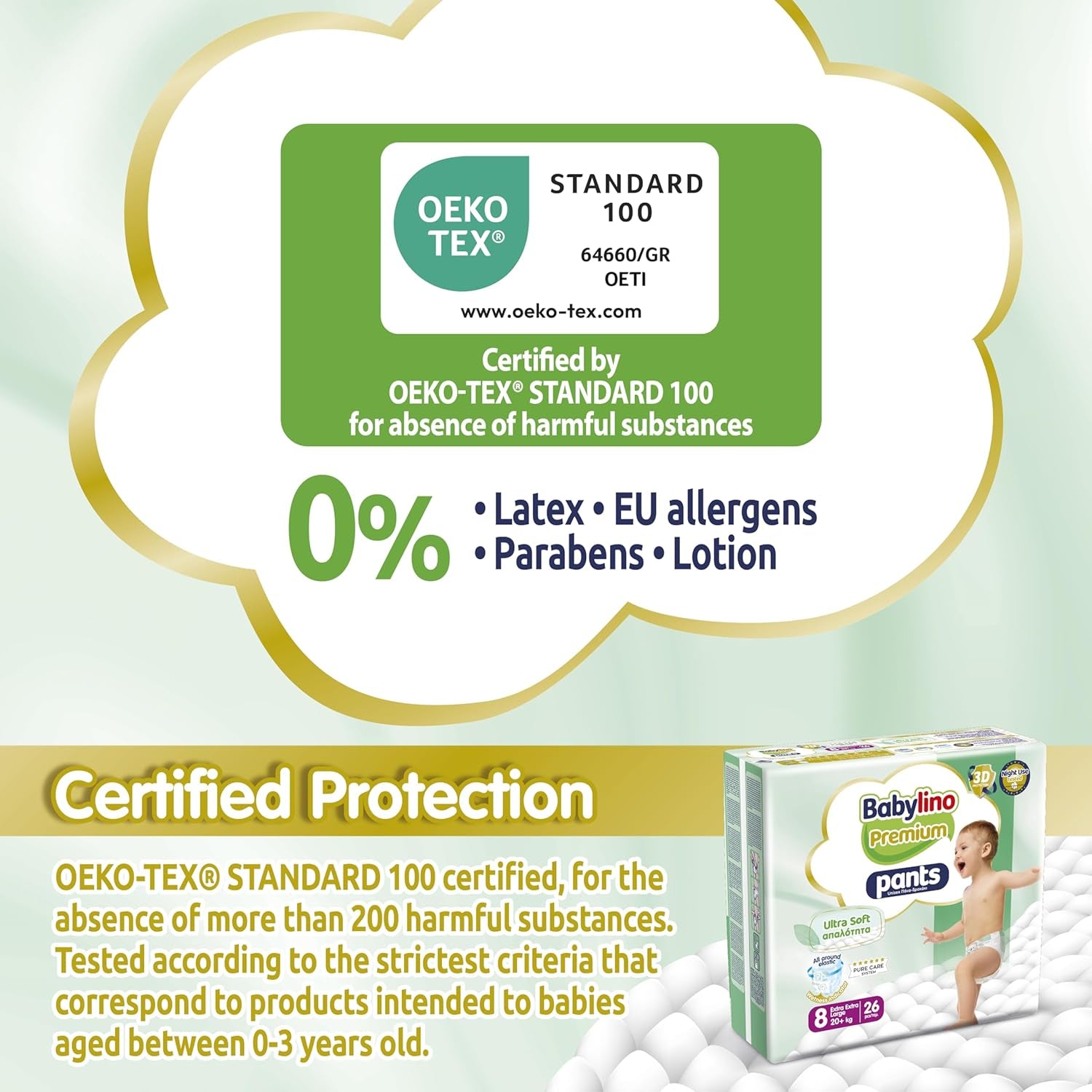 Pantalón Premium Talla 8 con filtro ultrasuave, XXL (20+ kg), 104 piezas