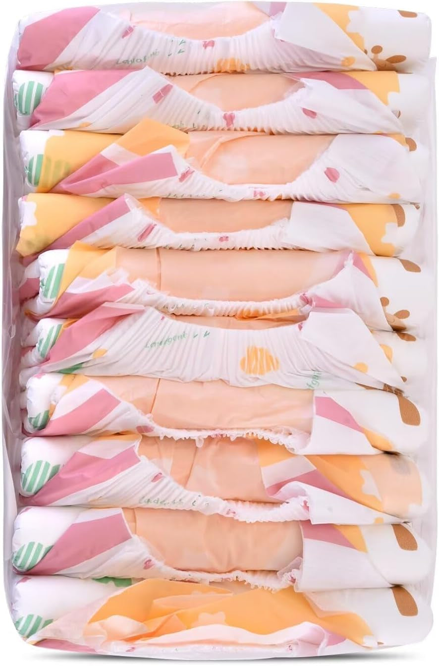 Landofgenie Pañales sin cordones para adultos para la noche, 10 piezas