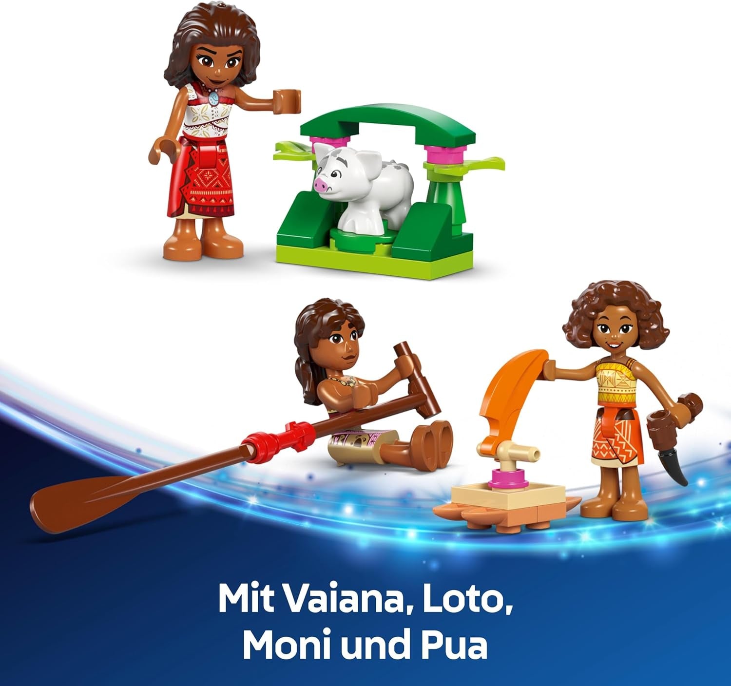 LEGO Ç€ Disney Moana 2: Balsa de aventuras de Moana - Barco de juguete con velas, cubierta extraíble, fogata y 3 minimuñecas, incluidas Loto y Moni - Regalo para niñas mayores de 6 años y fans - 43270 Juegos de construcción Beuche den LEGO-Store