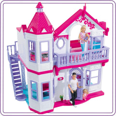 Simba 104661996 - Steffi Love Dreamhouse, Casa de Juegos Grande, 4 Habitaciones, SIN TÍTERES, 84 cm de Alto, Dos Niveles, Campana Funcional, Casas de Muñecas Plegables Naty Shop