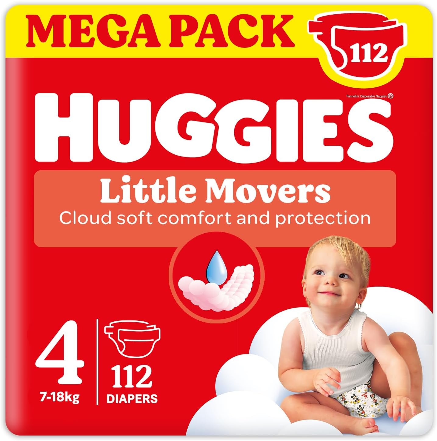 Pañales Huggies Ultra Comfort, talla 4 (7-18 kg), diseño Disney, paquete económico, 150 piezas