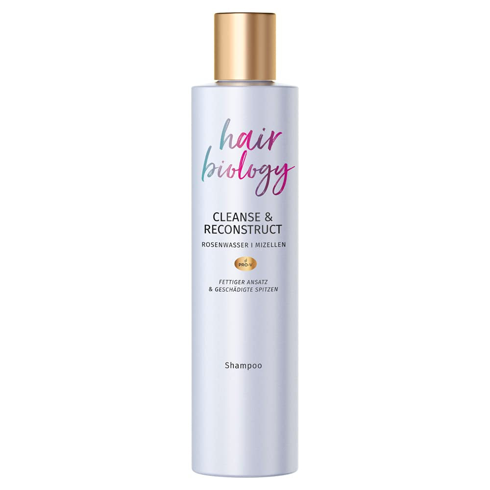 Hair Biology Champú Cleanse & Reconstruct, Para raíces grasas y puntas dañadas, 250 ml Ducha y baño Naty Shop