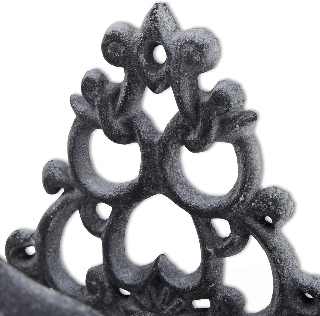 Suport furtun de grădină Relaxdays, fontă, design broască, nostalgic, suport furtun, ÎxLxA: 19 x 27 x 17 cm, gri