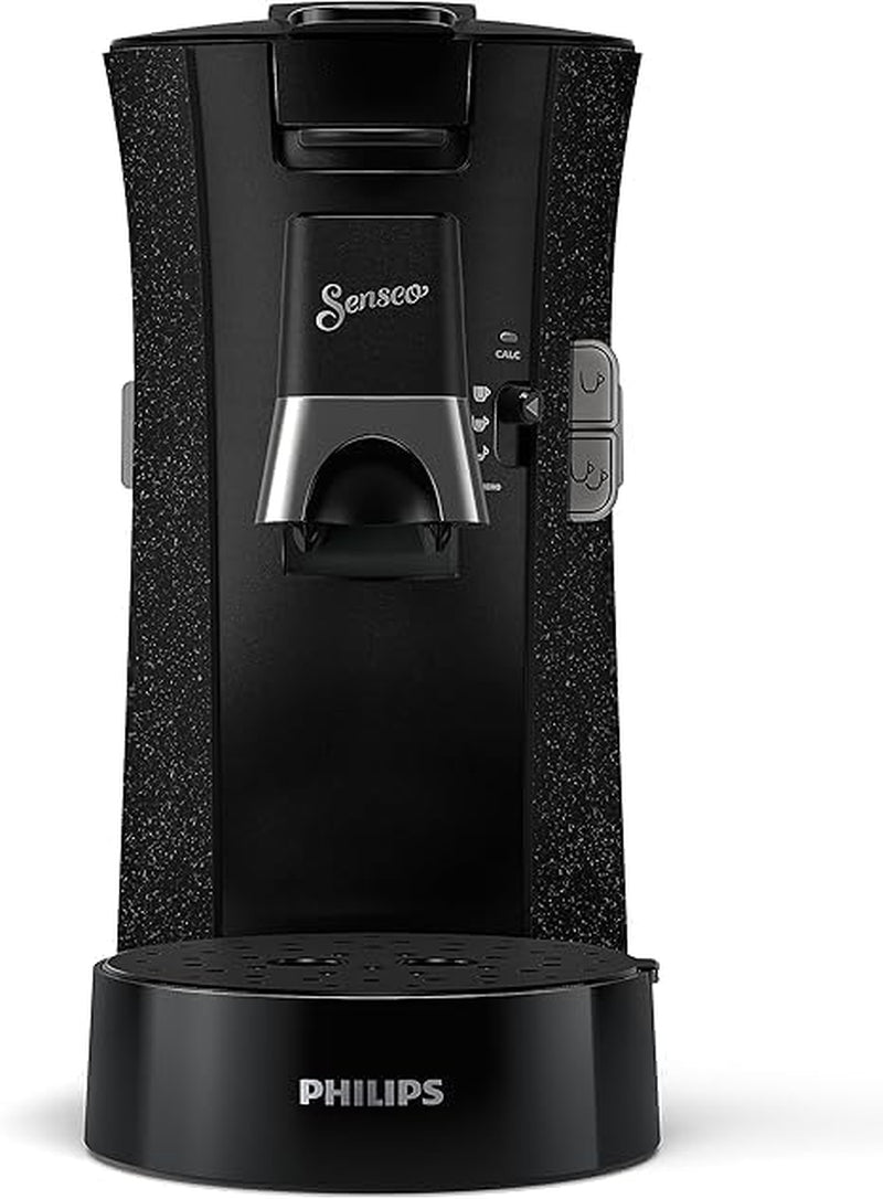 Espressor cu capsule Philips Senseo Select ECO, negru/pătat - alegere a intensității cafelei plus funcție de memorare, fabricat din plastic reciclat (CSA240/20)