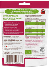 FRECHE FREUNDE Jaleas de frutas orgánicas, piruletas de manzana, frambuesa y arroz, snack dulce afrutado para niños, sin gluten, vegano, paquete de 20 (20 x 30 g)