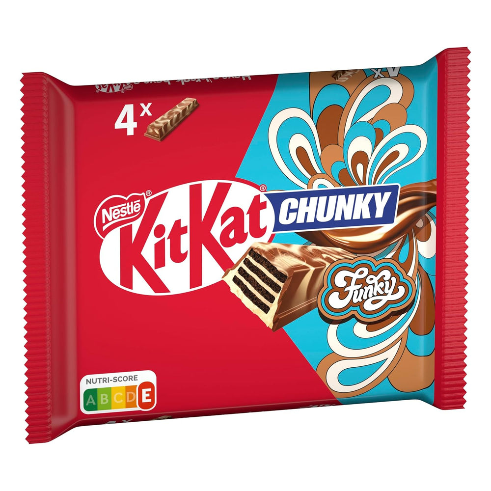 Oblea crujiente Nestlé Chunky Funky en chocolate con leche, paquete múltiple, paquete de 2 (4 x 40 g cada uno)