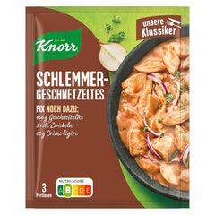 Knorr Fix Würzmischung Schlemmer-Geschnetzeltes für ein leckeres Fleischgericht ohne geschmacksverstärkende Zusatzstoffe 43 g 1 unidad