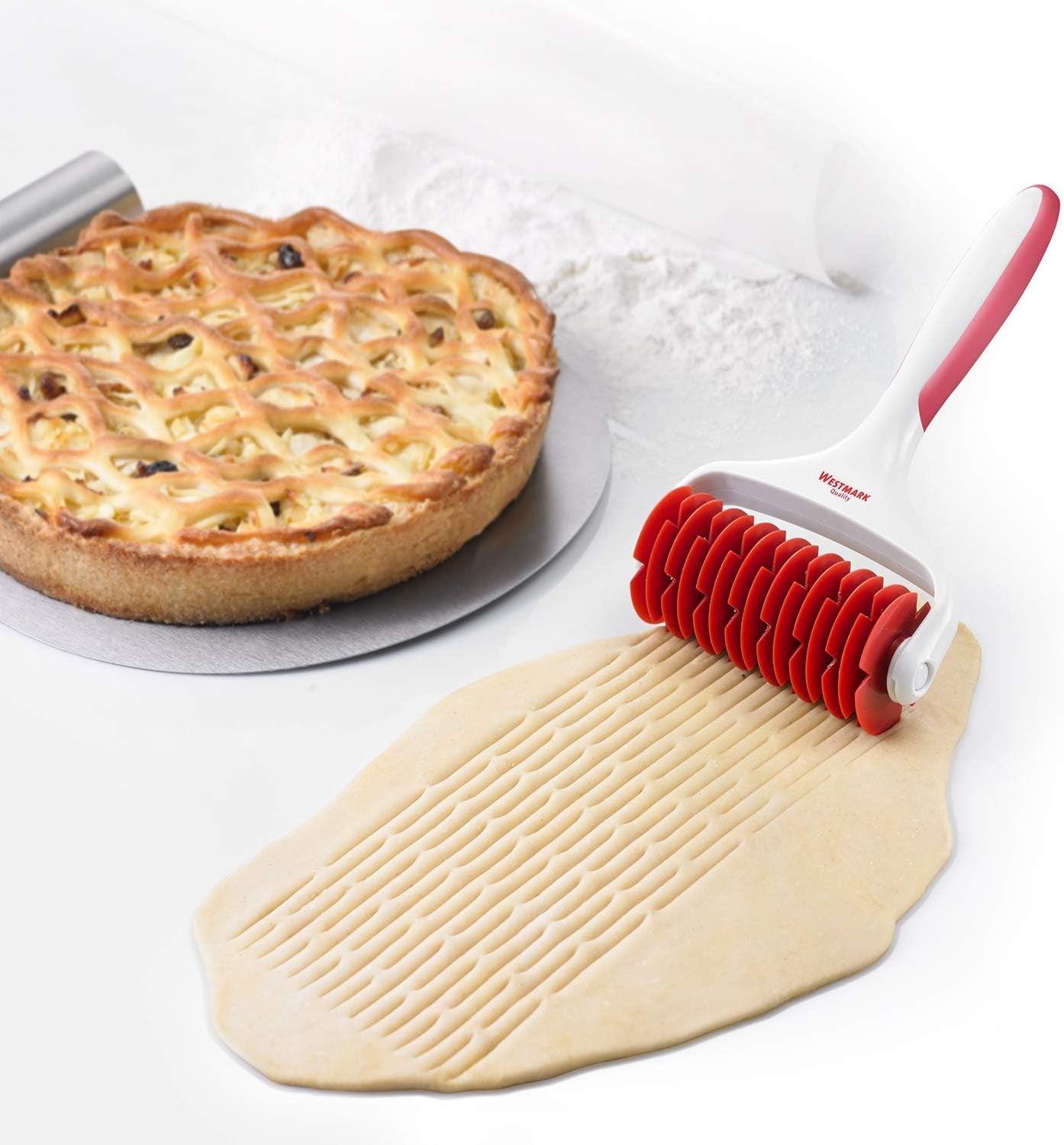 Westmark Gitterroller, Longitud: 19,5 cm, Kunststoff, Weiß/Rot, 32182270