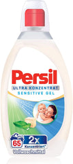 Persil Ultra Concentrate Sensitive Gel (130 de spălări), Detergent lichid pentru alergici și bebeluși într-o sticlă mai mică pentru mai puțin plastic, Îndepărtează petele dificile, Testat dermatologic Detergenti Rufe Naty Shop