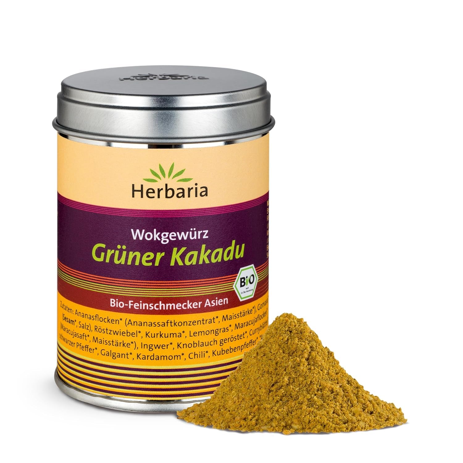 Herbaria Good Old Mild Curry bio 80g M-Dose – Currypulver, Currymischung - Bio-Gewürzmischung für klassische Curry-Spezialitäten z.B. Currywurst - erlesenen Ingrediente en nachhaltiger Aromaschutz-Dose