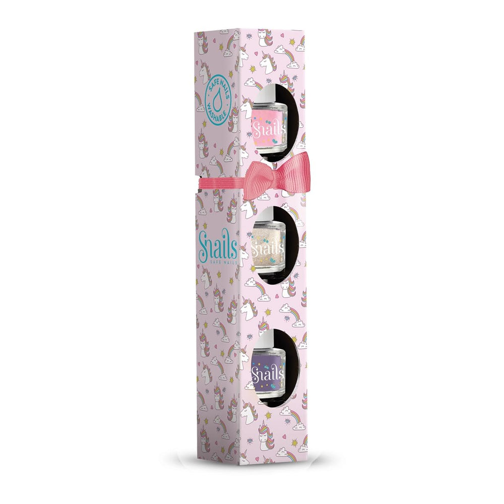Set de regalo de esmalte de uñas Snails Kids 510409, Mini Unicorn 3x5ml, a base de agua, lavable, seguro, vegano