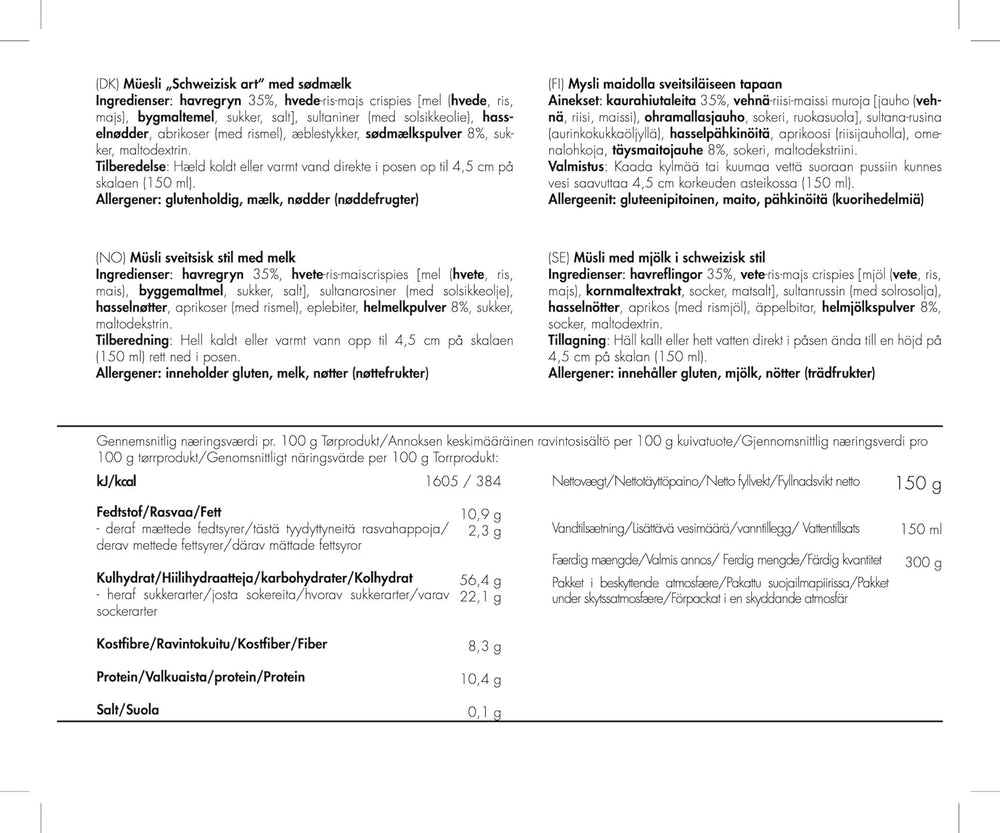 Trek'n Eat Muesli Suizo con Leche en Polvo (Pack de 2)