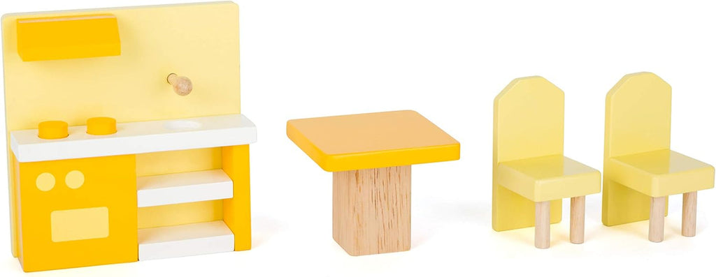 Small Foot 11192 Palat de păpuși din lemn rotativ, cu 3 etaje, inclusiv mobilier de jucărie, multicolor, 37 X 40 X 67 Cm Casute de papusi Naty Shop